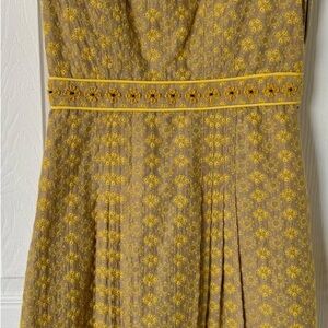 Tory Burch Yellow Embroidered Dress